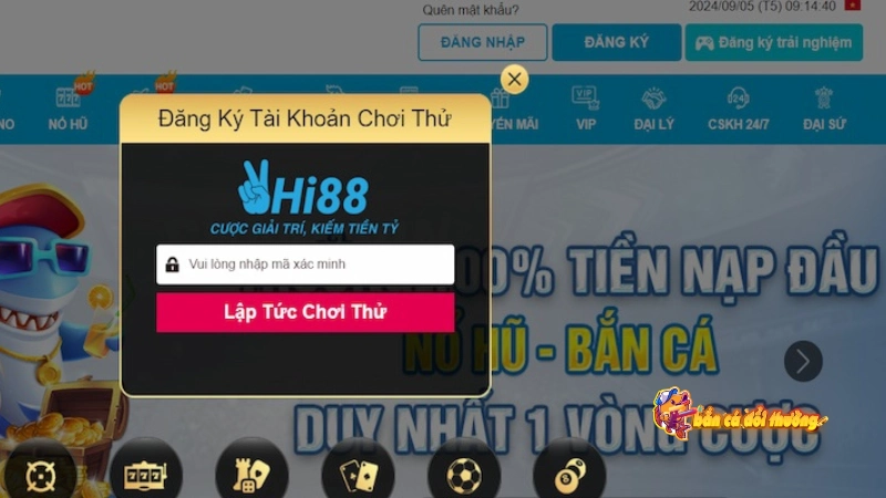 Đăng ký tài khoản Hi88 phiên bản trải nghiệm với 3+ bước